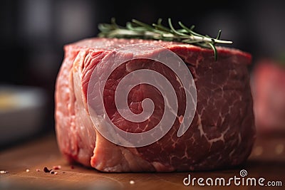 Raw Organic Beef Filet Mignon Stock Photo