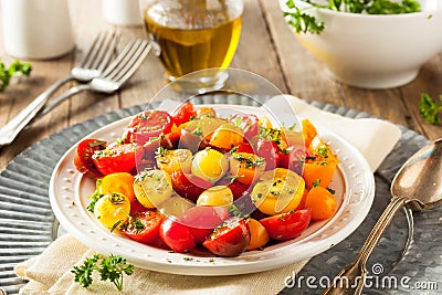 Raw Organic Cherry Tomato Salad Stock Photo