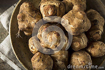 Raw Organic Jerusalem Artichoke Sunchokes Stock Photo