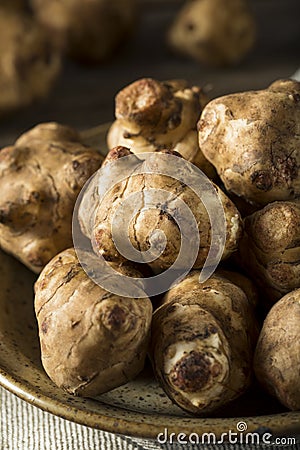 Raw Organic Jerusalem Artichoke Sunchokes Stock Photo