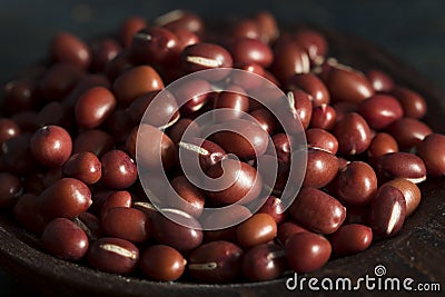 Raw Organic Red Adzuki Beans Stock Photo