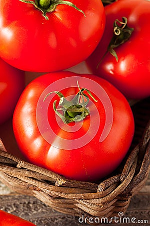 Raw Organic Red Beefsteak Tomatoes Stock Photo