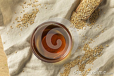 Raw Organic Sesame Oil Stock Photo