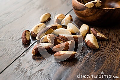 Raw Organic Stack of Brazil Nuts without Shell Stock Photo