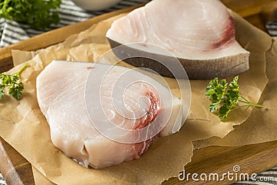 Raw Organic Swordfish Steak Filets Stock Photo