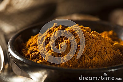 Raw Organic Turmeric Spice Stock Photo