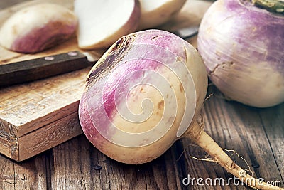 Raw organic turnip Stock Photo