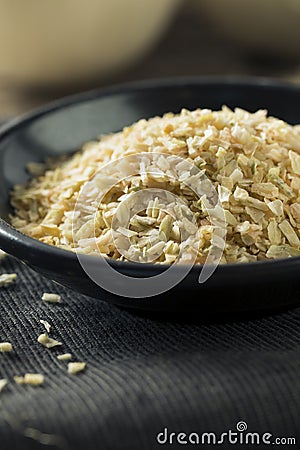 Raw Organic White MInced Dry Onion Stock Photo