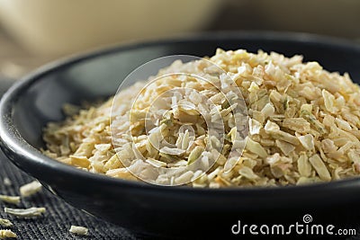 Raw Organic White MInced Dry Onion Stock Photo