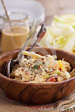 Raw pad thai salad Stock Photo