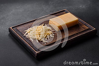 Raw pasta, mushrooms, onions, mince, spices and herbs to make a delicious paste Stock Photo