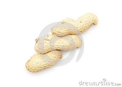 Raw peanut isolated on white Stock Photo