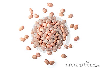 Raw peanut kernel on white Stock Photo