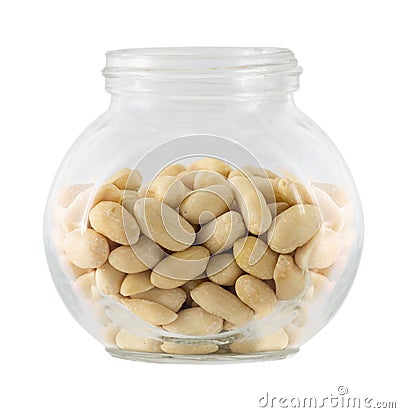 Raw peanuts in small tare Stock Photo