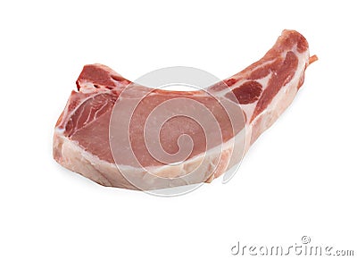 Raw pork chop for cooking isolated white background Stock Photo