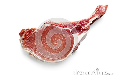 Raw Pork Chop Isolated Stock Photo