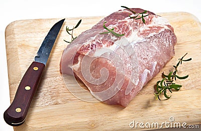 Raw pork loin Stock Photo