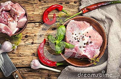 Raw pork meat Stock Photo