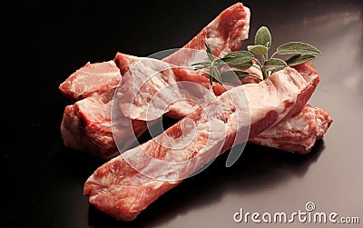 Raw pork ribs - raw meat Stock Photo