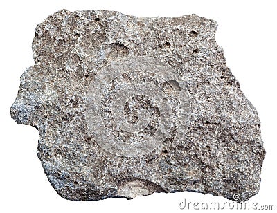 Raw porous basalt stone isolated Stock Photo