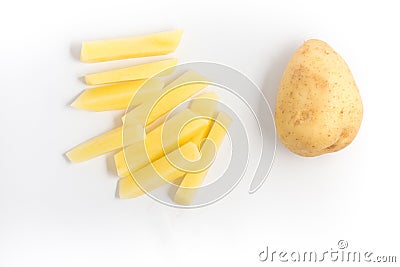 Raw Potato sliced strips Stock Photo