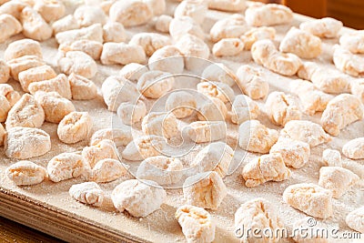 Raw Pumpkin Gnocchi Stock Photo