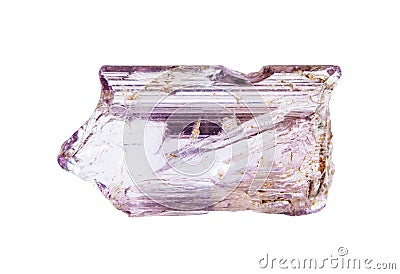 raw purple scapolite crystal isolated on white Stock Photo