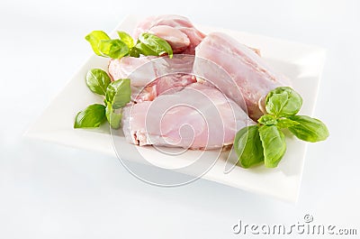 Raw rabbit meat. Stock Photo
