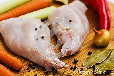 Raw rabbit meat Stock Photo