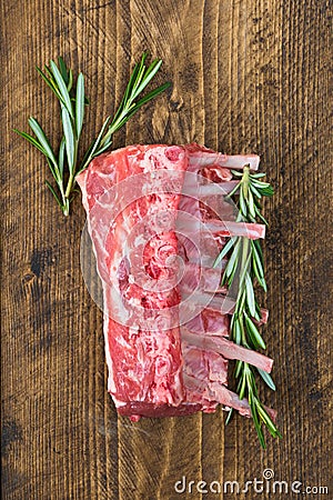 Raw rack of lamb Stock Photo