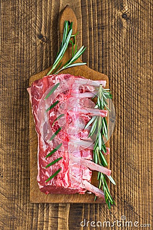 Raw rack of lamb Stock Photo