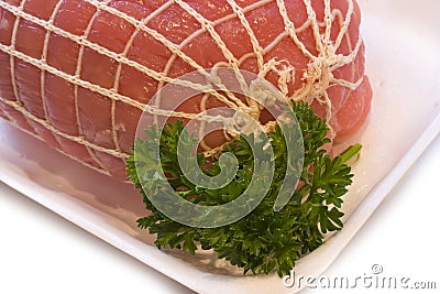 Raw rolled meat Stock Photo