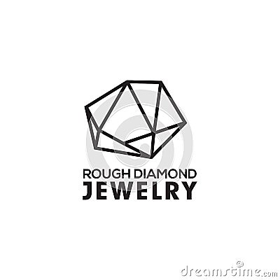 Raw rough diamond logo design vector template Vector Illustration