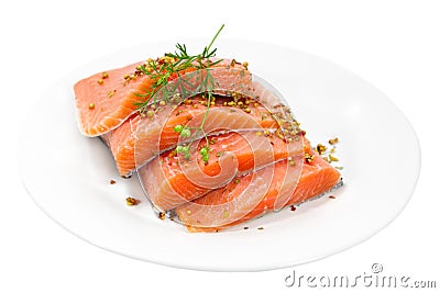 Raw Salmon Stock Photo