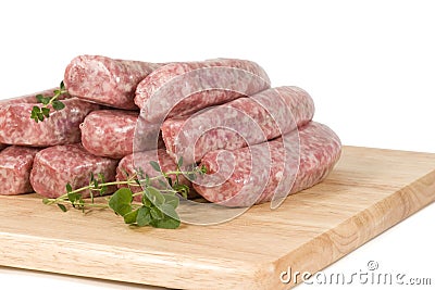 Raw Sausage Stock Photo