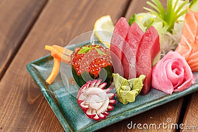 Raw Seafood selections Stock Photo