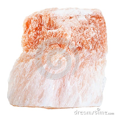 Raw Selenite stone variety of gypsum isolated Stock Photo
