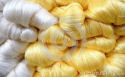 Raw silk thread Stock Photo
