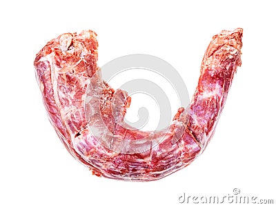 raw skinned Oxtail ( tail of cattle) isolated Stock Photo
