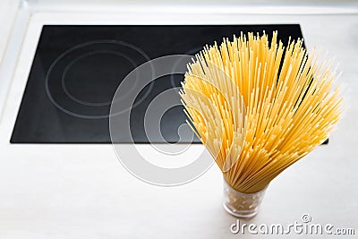 Raw spaghetti theme background Stock Photo