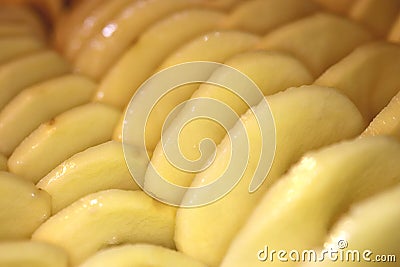 Raw spiral potato background Stock Photo