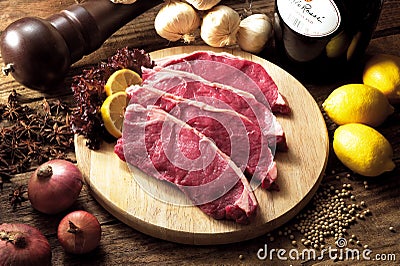 Raw Steak Stock Photo