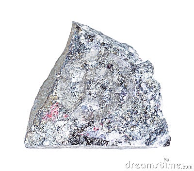 raw Stibnite (Antimonite) rock isolated on white Stock Photo