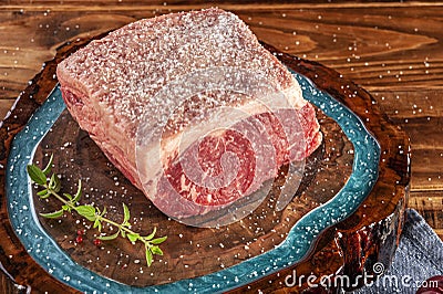 Raw strip loin beef argentine chorizo Stock Photo