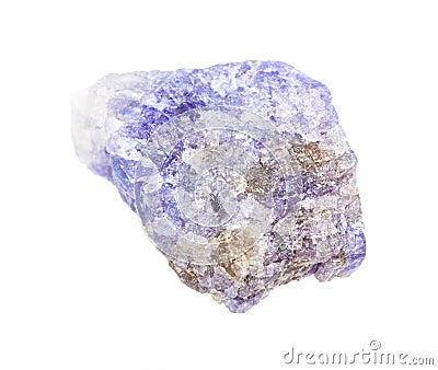 raw Tanzanite (blue violet zoisite) rock isolated Stock Photo