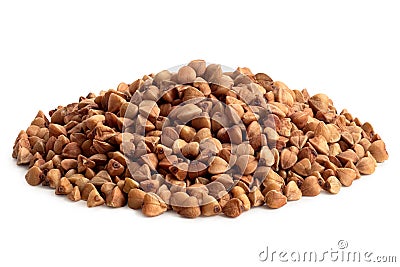 Raw toasted buckwheat Stock Photo