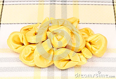 Raw Tortellini Pasta Stock Photo