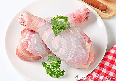 Raw turkey legs Stock Photo