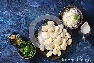 Raw uncooked potato gnocchi Stock Photo