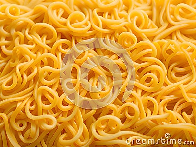 raw uncooked yellow pasta background Stock Photo